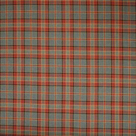 Colefax & Fowler  Fen Wools Hutton Plaid Fabric - Teal / Sienna - F4629-01