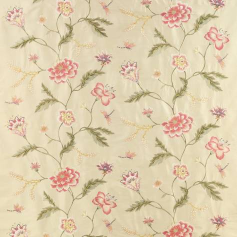 Colefax & Fowler  Theodore Fabrics Passerine Fabric - Pink / Green - F4675-03