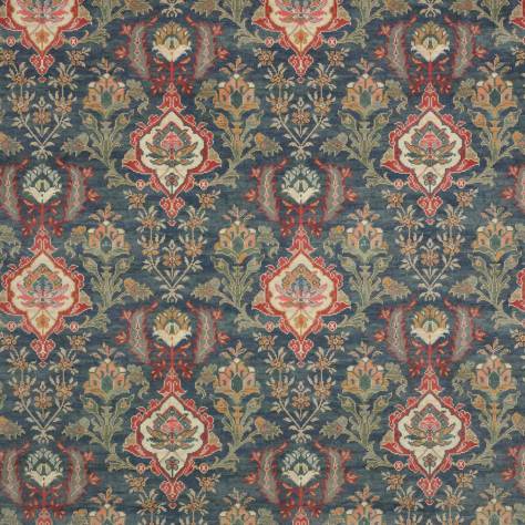 Colefax & Fowler  Theodore Fabrics Floriana Velvet Fabric - Navy - F4689-02 - Image 1