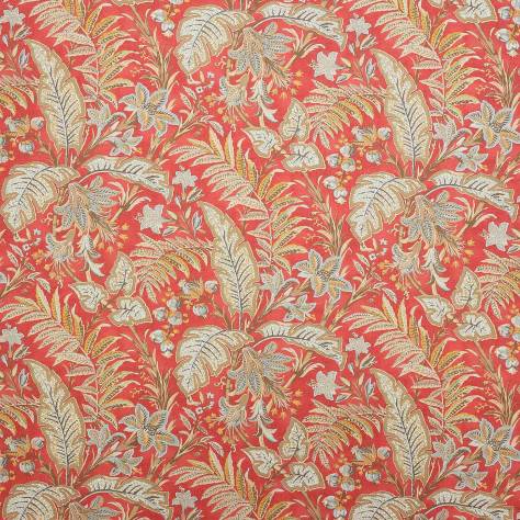 Colefax & Fowler  Theodore Fabrics Paisley Leaf Fabric - Red - F4691-01