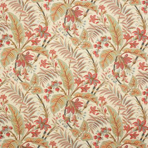Colefax & Fowler  Theodore Fabrics Paisley Leaf Fabric - Tomato / Sienna - F4691-02 - Image 1