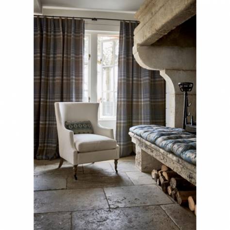 Colefax & Fowler  Magnus Checks Fabrics Bantry Fabric - Tapestry Blue - F4240-12