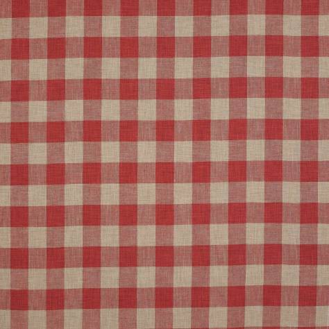 Colefax & Fowler  Red Colour Fabrics Appledore Check Fabric - Red - F4140-02