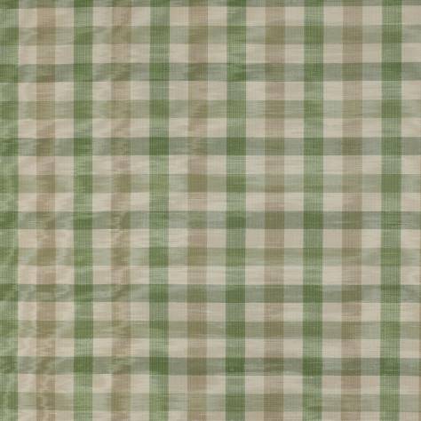 Colefax & Fowler  Green & Pink Colour Fabrics Belgrave Check Fabric - Green/Beige - F3001-08