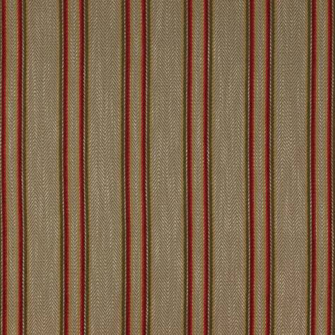Colefax & Fowler  Green & Pink Colour Fabrics Burnham Stripe Fabric - Tom/Olive - F3729-05
