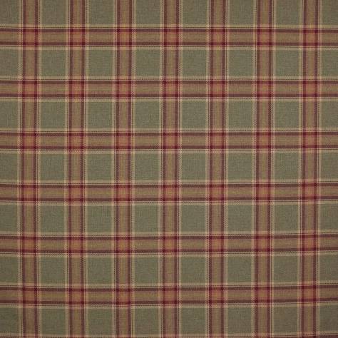 Colefax & Fowler  Green & Pink Colour Fabrics Erskine Plaid Fabric - Red/Green - F4106-02