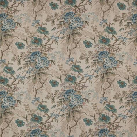 Colefax & Fowler  Cristabel Fabrics Tree Poppy Fabric - Old Blue/Stone - F4765-01