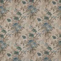 Tree Poppy Fabric - Old Blue/Stone