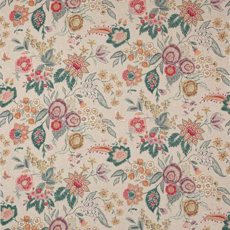 Colefax & Fowler  Cristabel Fabrics Emmeline Fabric - Red/Teal - F4775-01 - Image 1