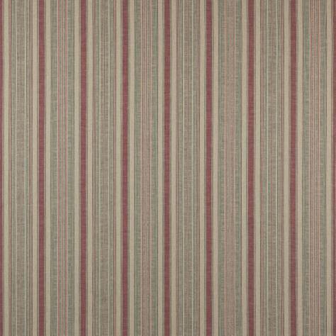 Colefax & Fowler  Lamorna Fabrics Porth Stripe Fabric - Red/Green - F4766-02