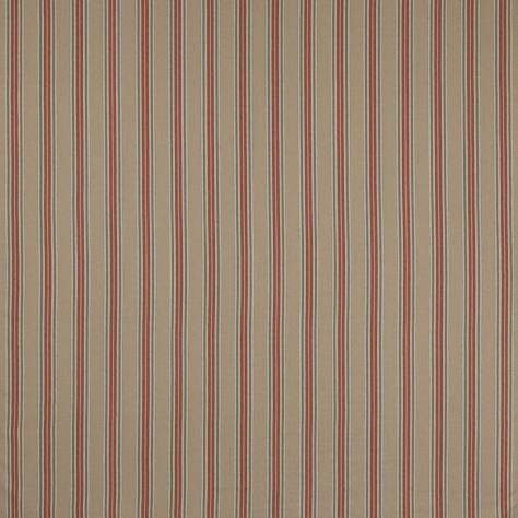 Colefax & Fowler  Lamorna Fabrics Gillan Stripe Fabric - Red/Green - F4772-04