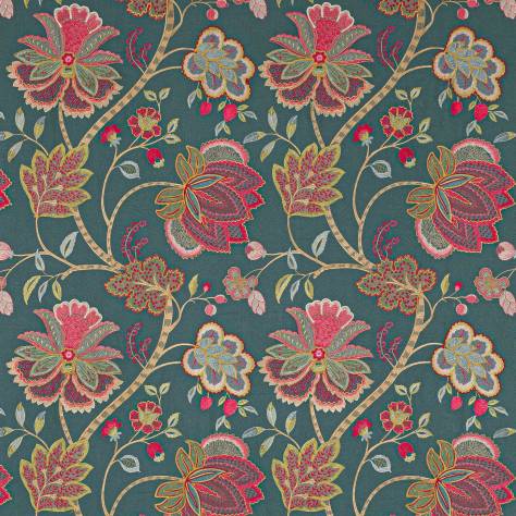 Colefax & Fowler  Braganza Fabrics Baptista Linen Fabric - Teal - F4102-05 - Image 1