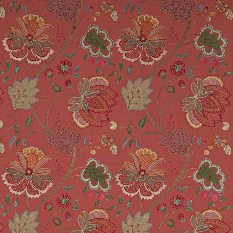 Colefax & Fowler  Braganza Fabrics Baptista Linen Fabric - Red - F4102-07