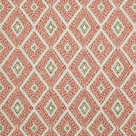 Colefax & Fowler  Braganza Fabrics Rowley Fabric - Red/Green - F4798-01