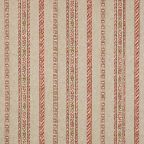 Colefax & Fowler  Braganza Fabrics Tait Stripe Fabric - Red/Green - F4817-02