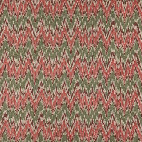 Colefax & Fowler  Medora Fabrics Medore Fabric - Red/Green - F4782-02