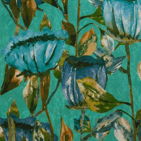 Utopia Contemporary Velvets Fabrics Tulipa Fabric - Turquoise - TULIPATURQUOISE - Image 1