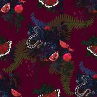 Forbidden Fruit Fabric - Crimson