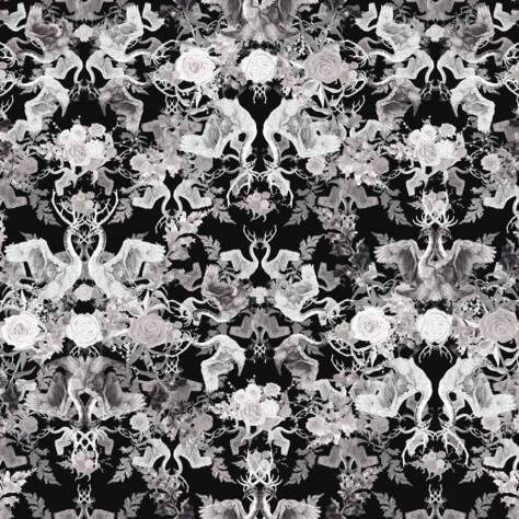 Utopia Curious Creatures Fabrics Swansong Fabric - Black Swan - SWANSONGBLACKSWAN