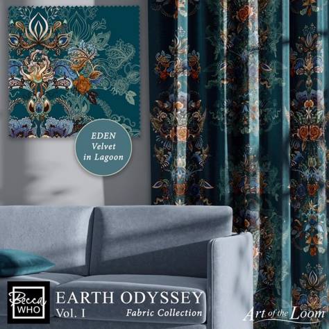 Utopia Earth Odyssey by Becca Who Fabrics Bengal Rose Garden Fabric - Dusky - bengal-rose-garden-dusky - Image 4