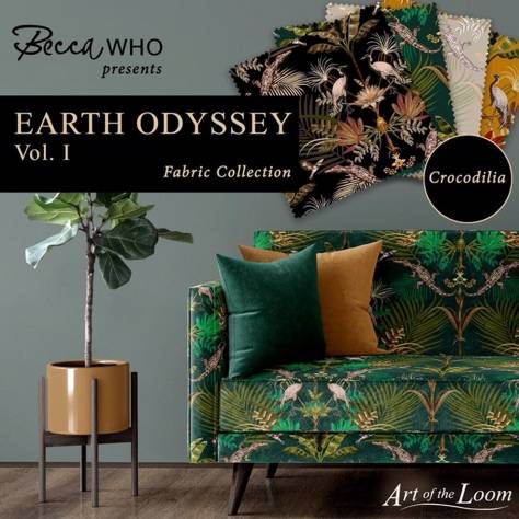 Utopia Earth Odyssey by Becca Who Fabrics Serpentwined Fabric - Charcoal - serpentwined-charcoal - Image 3