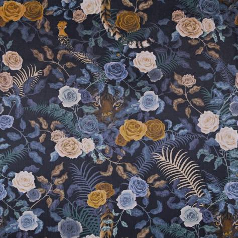 Utopia Earth Odyssey by Becca Who Fabrics Bengal Rose Garden Fabric - Midnight - bengal-rose-garden-midnight