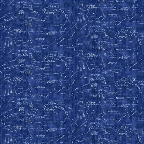 Ralph Lauren Signature Trading Post II Fabrics Silverton Map Fabric - Denim - FRL5143/01 - Image 1