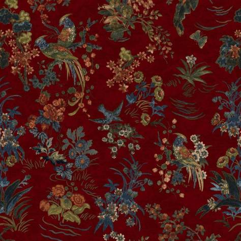 Ralph Lauren Palazzo Fabrics Campbell Floral Fabric - Lacquer Red - FRL5157/01