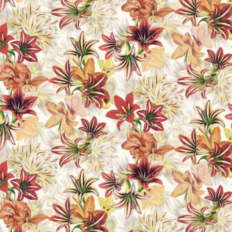 John Derian Picture Book Prints Amaryllis Fabric - Carmine - FJD6002/01 - Image 1