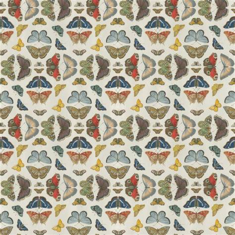 John Derian Picturebook II Fabrics Mirrored Butterflies Fabric - Parchment - FJD6016/01