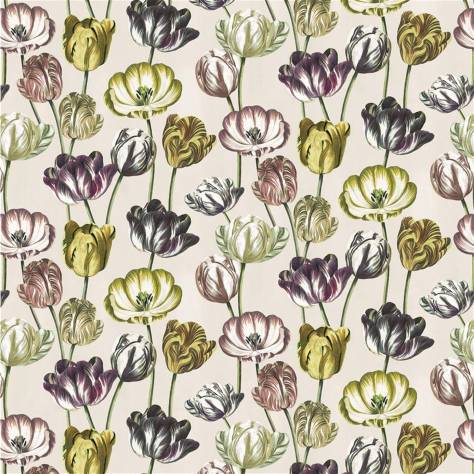 John Derian Picturebook II Fabrics Variegated Tulips Fabric - Buttermilk - FJD6023/01