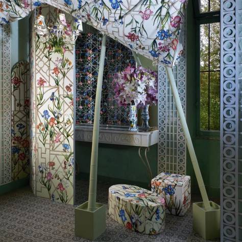 Christian Lacroix Lacroix Stravaganza Fabrics Fretwork Garden Fabric - Azur - FCL7070/01 - Image 4