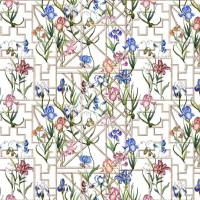 Fretwork Garden Fabric - Azur