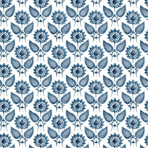 William Yeoward Khotan Fabrics Medicii Flower Fabric - Indigo - FWY8117/01