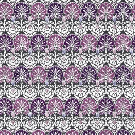 William Yeoward Khotan Fabrics Ottoman Damask Fabric - Aubergine - FWY8119/04