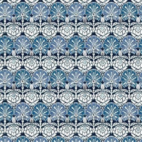 William Yeoward Khotan Fabrics Ottoman Damask Fabric - Indigo - FWY8119/01