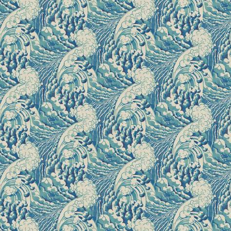 Linwood Fabrics Omega Prints Velvet The Wave Fabric - Mineral - LF2091FR/001