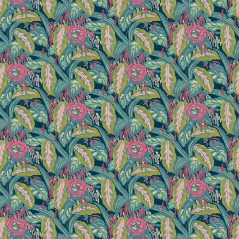 Linwood Fabrics Omega Prints Velvet Les Fauves Fabric - Cerulean - LF2093FR/003 - Image 1