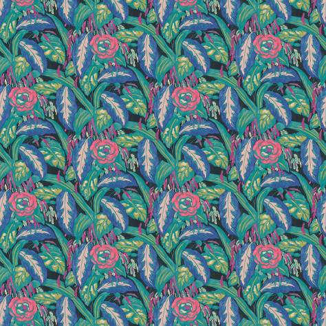 Linwood Fabrics Omega Prints Velvet Les Fauves Fabric - Peacock - LF2093FR/004