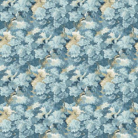 Linwood Fabrics Omega Prints Velvet English Oak Fabric - Cornflower - LF2097FR/001 - Image 1