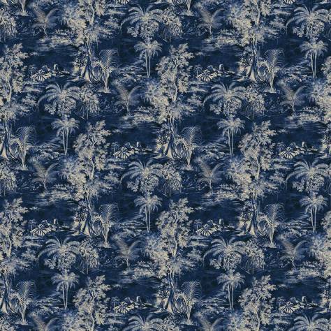 Linwood Fabrics Omega Prints Velvet Heat of the Night Fabric - Indigo - LF2098FR/001