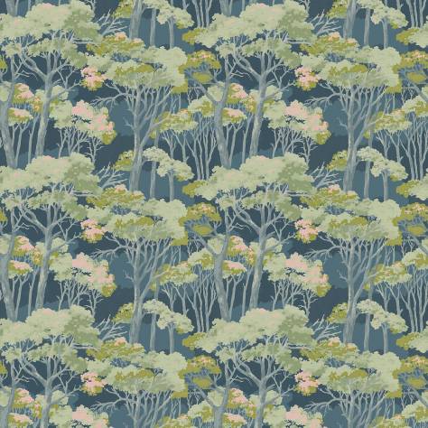 Linwood Fabrics Omega Prints Velvet Arboreal Fabric - Dusk - LF2100FR/002 - Image 1