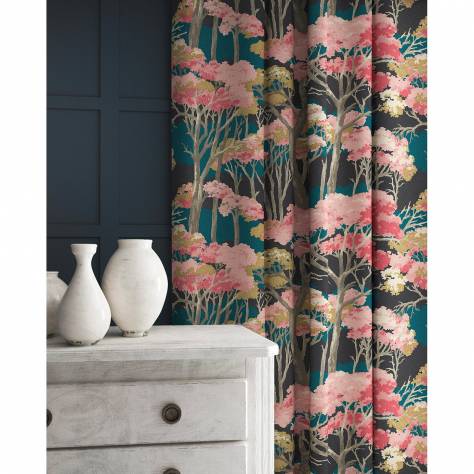 Linwood Fabrics Omega Prints Velvet Arboreal Fabric - Cerise - LF2100FR/003 - Image 4