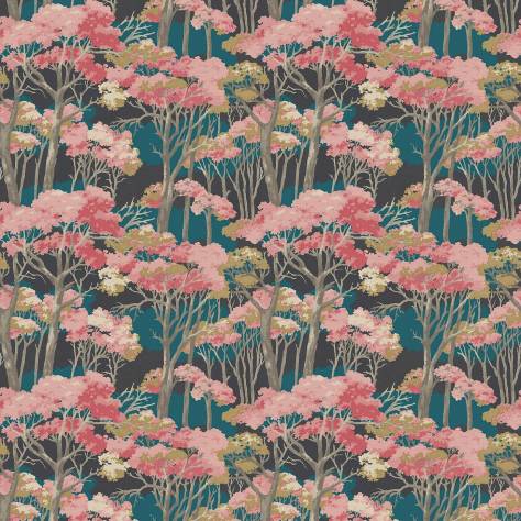 Linwood Fabrics Omega Prints Velvet Arboreal Fabric - Cerise - LF2100FR/003 - Image 1