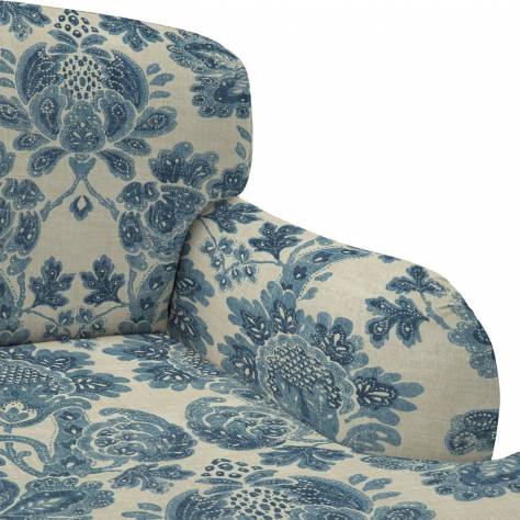 Linwood Fabrics Arcadia Prints Fabrics Cranbourne Fabric - Dutch Blue - LF1820C/003 - Image 3
