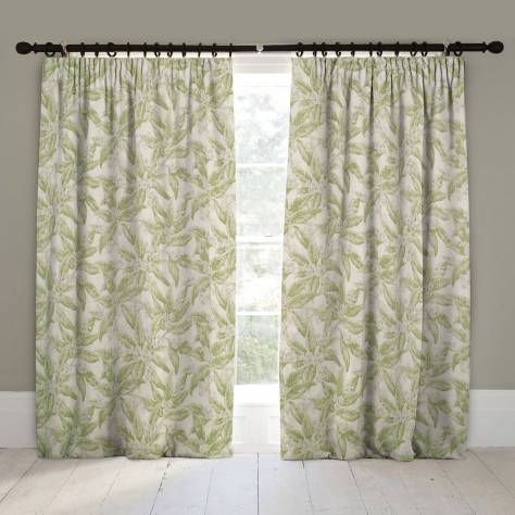 Linwood Fabrics Arcadia Prints Fabrics Loseley Fabric - Apple Green - LF1822C/004 - Image 4