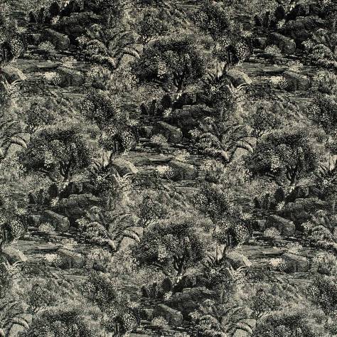 Linwood Fabrics Tango Prints Island Paradise Fabric - Noir - LF1982C/001