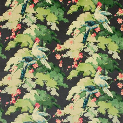 Linwood Fabrics Tango Prints Jungle Jive Velvet Fabric - Navy - LF1989C/001