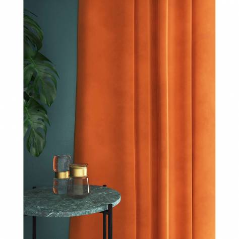 Linwood Fabrics Omega I and II Velvet  Omega Fabric - Orange - LF1498C/018 - Image 3