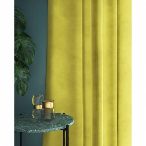 Linwood Fabrics Omega I and II Velvet  Omega Fabric - Lemon - LF1498C/031 - Image 3